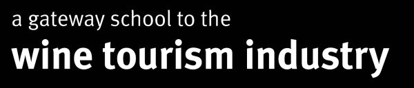 Promotional graphic highlighting a gateway school connected to the wine tourism industry